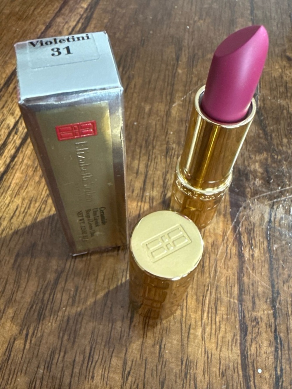 Elizabeth Arden Violetini 31 Matte Lipstick - Violet Pink with Gold Case